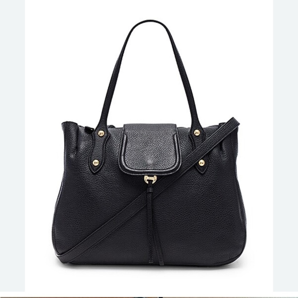 Elegant Black Leather Tote Bag